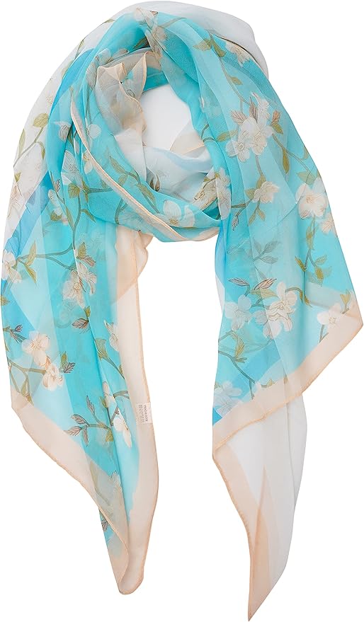 YOUR SMILE Ladies/Women's Lightweight Floral Print/Solid Color mixture Shawl Scarf For Spring Summer season