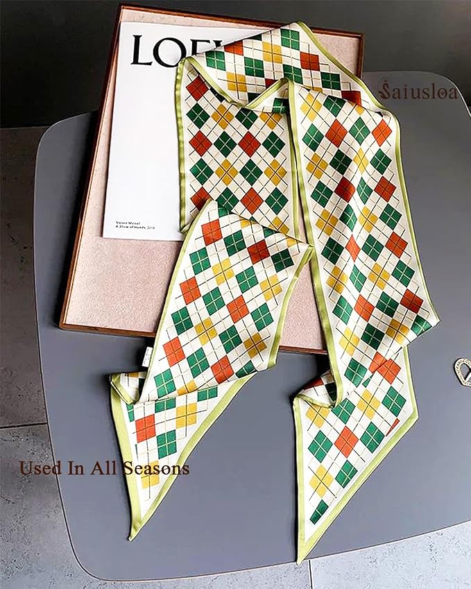 Purse Scarf For Handbags Head Scarves For Women's Hair Bags Scarfs Long Skinny Scarves Fashion Silky