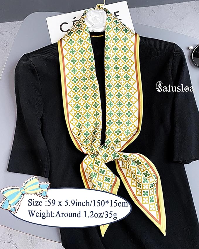Purse Scarf For Handbags Head Scarves For Women's Hair Bags Scarfs Long Skinny Scarves Fashion Silky