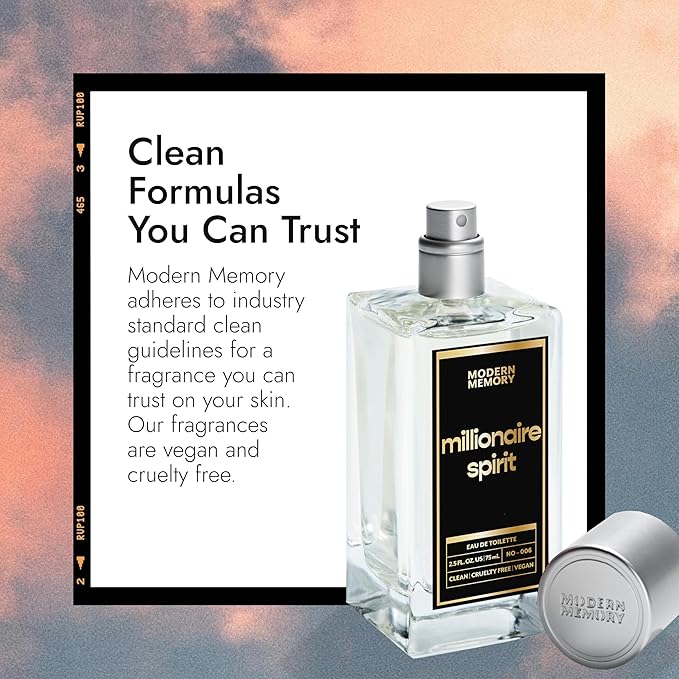Modern Memory Millionaire Spirit Eau de Toilette for Men, 2.5 fl oz - Notes of Golden Citrus, Rich Leather & Amber
