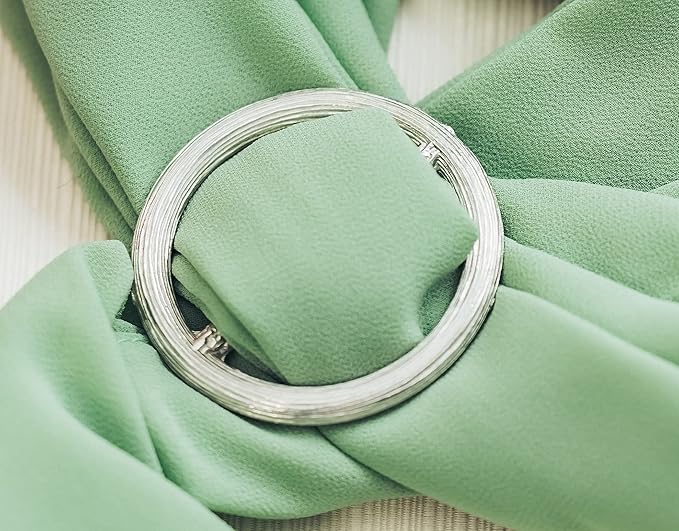 Handmade Pewter Scarf Rings and Slides - Metal Clip for Women Scarves - American Made