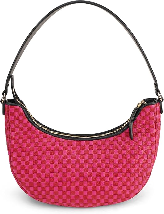 Handmade Woven Genuine Leather Bag, Premium Quality, Crossbody Purse & Hobo Handbag, Diagonal Pattern, 11.81x3.94x9.06 Inches
