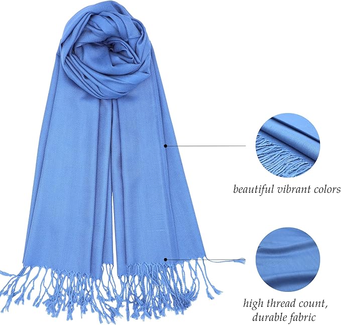 Achillea Soft Silky Pashmina Scarf for Women – Shawl Wrap for Evening Dresses, Bridesmaids, Weddings & Everyday Wear