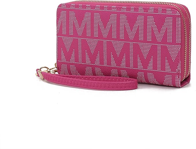 MKF Collection Wristlet Wallet for Women, Small Vegan Leather Credit Card Holder with Zipper Coin Pocket Wallet Purse Handbag By Mia K