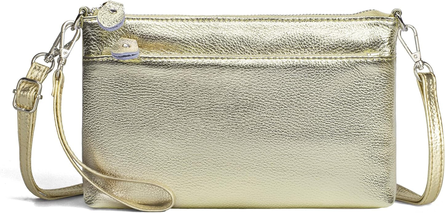 befen Genuine Leather Wristlet Clutch Wallet Purses with RFID Blocking, Small Crossbody Bags Shoulder Handbag for Women