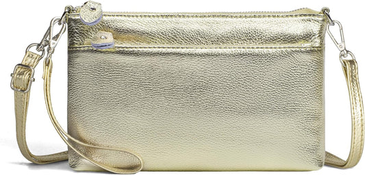 befen Genuine Leather Wristlet Clutch Wallet Purses with RFID Blocking, Small Crossbody Bags Shoulder Handbag for Women