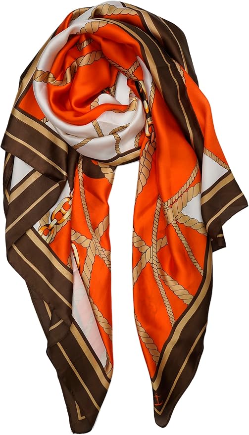 YOUR SMILE Large Mulberry Silk Feeling Long Stain Scarf Lightweight Sunscreen Shawls Wraps for Women