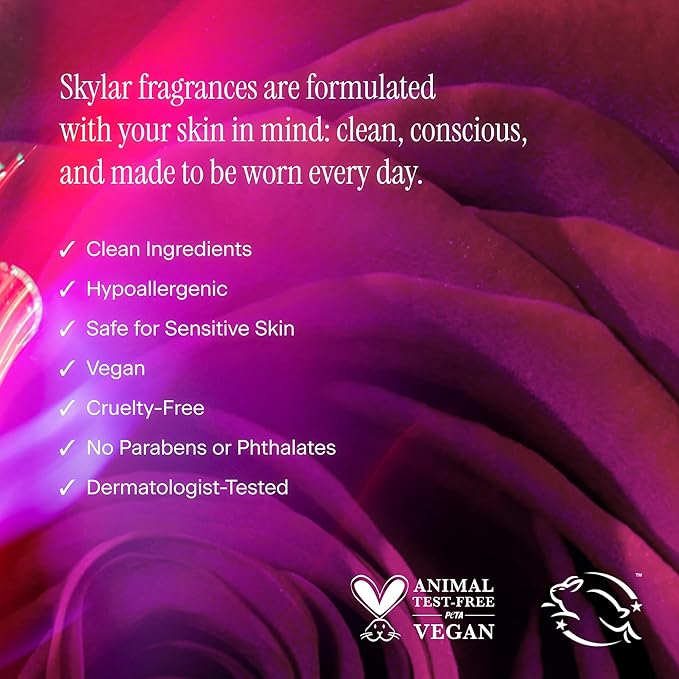 Skylar Urban Rose Eau de Parfum-Hypoallergenic & Clean Perfume for Women & Men, Vegan & Safe for Sensitive Skin-Spicy Floral Perfume with Notes of Pink Pepper, Amber & Rosewood 10mL /0.33 Fl oz
