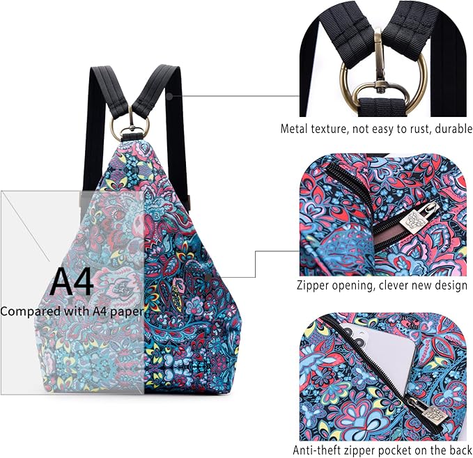 Black Butterfly Premium Backpack for Women, Bohemia Style Fashion Casual Daypack Backpack, Small Backpack Purse (03-blue plus)