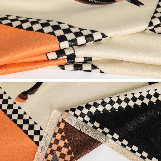 EXTREE Scarfs for Women Pashmina Silky Shawl Wrap for Evening Dressing Blanket Open Front Poncho Cape