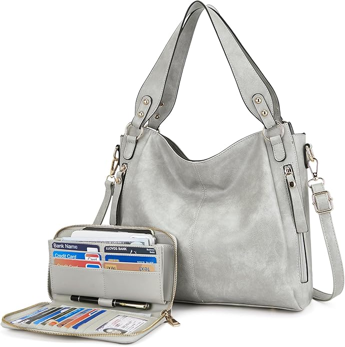 Women's Hobo Handbags Crossbody Bags Ladies Tote Shoulder Bags Purses and Wallet Set 2pcs