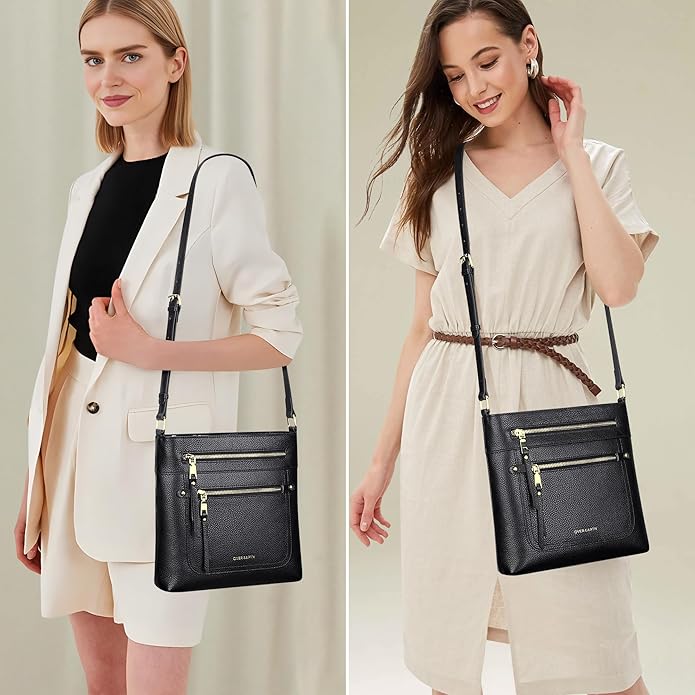 Over Earth Crossbody Bags for Women Leather Purses for Ladies with Multiple Pockets