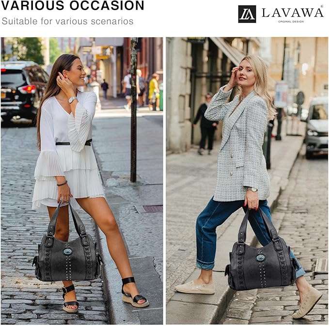 Tote Bag for Women Large Western Purse Ladies Top Handle Shoulder Handbags Vintage Embossed Concho Studs