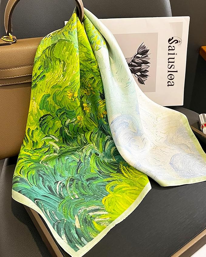 Neck Scarf For Womens Silky Head Scarves Hair Bandanas Square Scarf Fashion Accessories lightweight