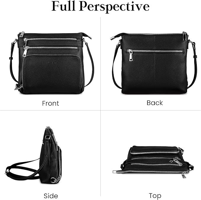 befen Genuine Leather Crossbody Bags for Women, Medium Anti-Theft Shoulder Purse with Built in RFID Wallet for Travel