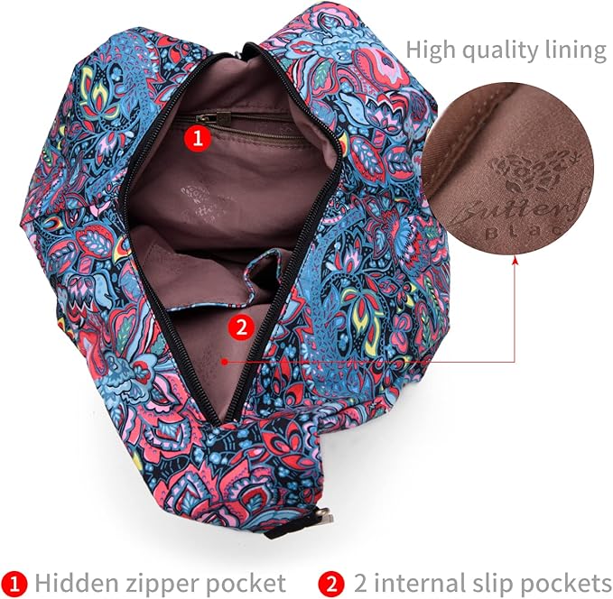 Black Butterfly Premium Backpack for Women, Bohemia Style Fashion Casual Daypack Backpack, Small Backpack Purse (03-blue)