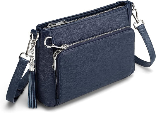 befen Anti Theft Genuine Leather Crossbody Bags for Women Handbags and Shoulder Basg with Built in Wallet RFID Leather Purse