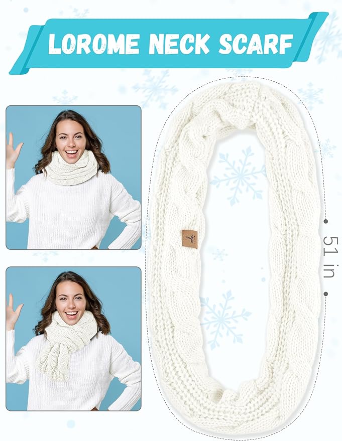 Winter Beanie Hat Scarf Gloves, Warm Fleece Knit Hats Touch Screen Gloves Neck Scarf Set Winter Gifts for Unisex Adult