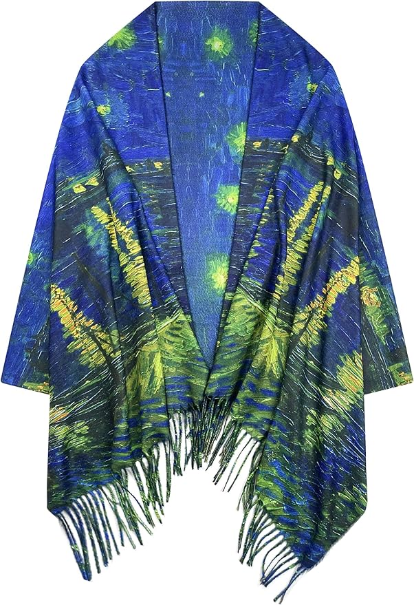 VENVSBEE Van Gogh Art Print Scarf for Women Best Gift Soft Warm Shawl Wrap Pashmina Rave