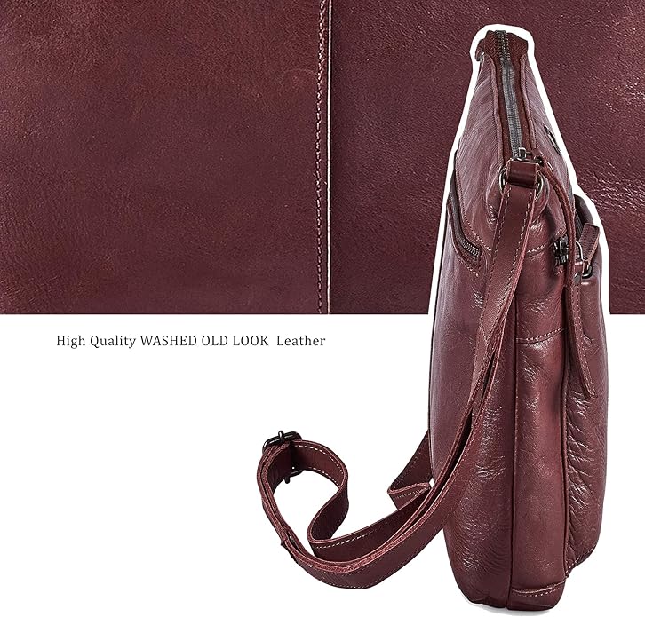 Real Leather Purse for Women Crossbody Bag Travel Shoulder Handbag Small Vintage Pocketbook | Real Leather, Travel, Shoulder, Small, Vintage