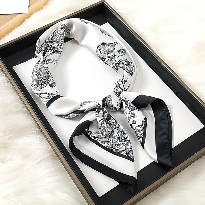 27.5 Inches Satin Bandanas Head Scarf for Women Silk Neck Scarves Accessories for Sleeping Handbags Scarf