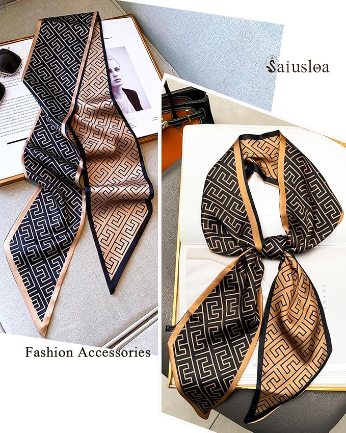Purse Scarf For Handbags Head Scarves For Women's Hair Bags Scarfs Long Skinny Scarves Fashion Silky