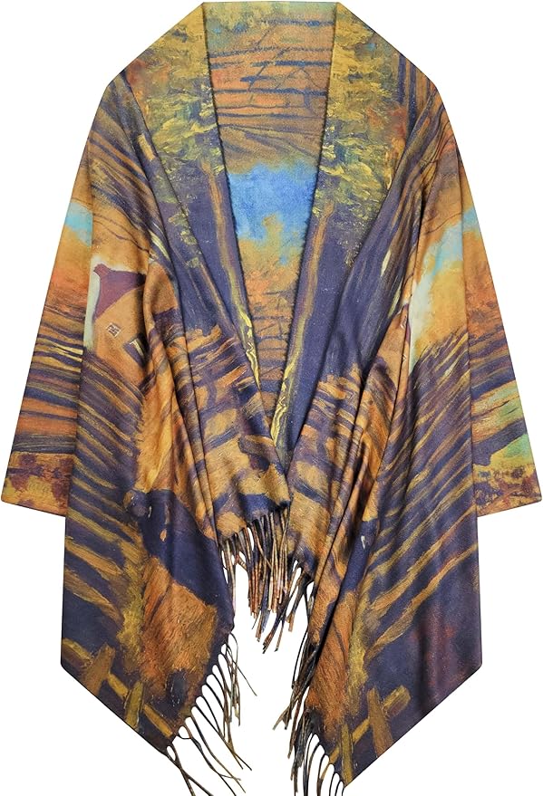 VENVSBEE Van Gogh Art Print Scarf for Women Best Gift Soft Warm Shawl Wrap Pashmina Rave