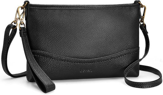 befen Genuine Leather Wristlet Wallet for Women Soft RFID Leather Clutch Purse with Built in Wallet Trendy Crossbody Bag
