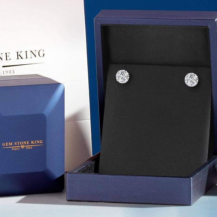 Gem Stone King 0.20 to 6 Cttw 14K Gold Lab Grown Diamond Stud Earrings | Gold Earrings For Women Men | E-F Color | VS1-VS2 Clarity