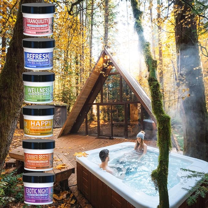 Waters Choice Aromatherapy Spa Salts Sample Pack. Let Spicy Peppermint, Delicious Fruit nectars and Warm Cinnamon Vanilla Relax and Refresh You. Six scents to Delight Your Senses.