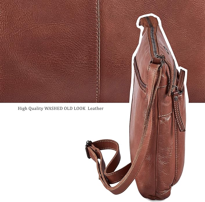 Real Leather Purse for Women Crossbody Bag Travel Shoulder Handbag Small Vintage Pocketbook | Real Leather, Travel, Shoulder, Small, Vintage
