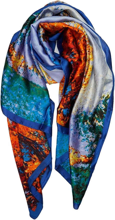 YOUR SMILE Large Mulberry Silk Feeling Long Stain Scarf Lightweight Sunscreen Shawls Wraps for Women