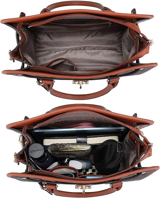 Dasein Handbags Purses Set for Women Top Handle Satchel Shoulder Bags Large Work Tote Bag with Matching Wallet