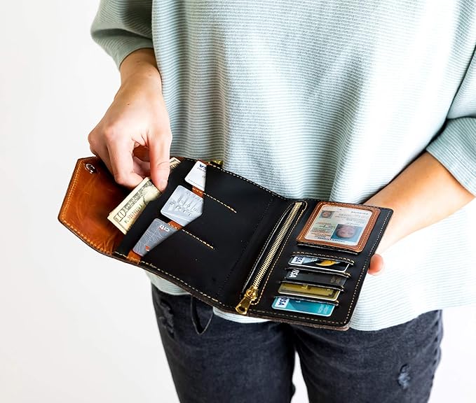 Women's Leather Clutch Wallet, Trifold Women's Wallet, Leather Wallet Women, Handbag For Women