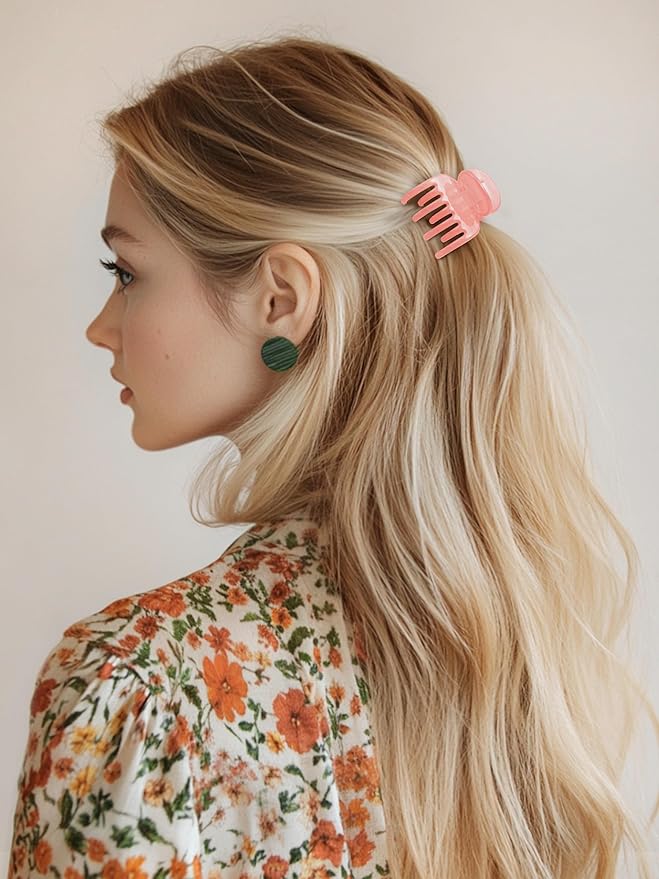 Small Hair Clips for Women Girls, 8 PCS 1.6 Inch Hair Claw Clips for Thin/Medium Thick Hair 4 Style Matte Hair Jaw Clips Non-Slip Tiny Hair Accessories