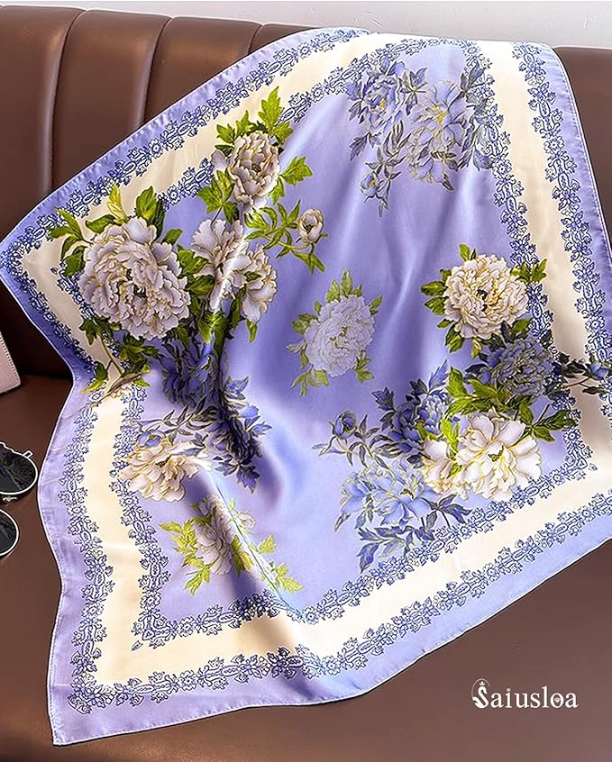 Neck Scarf For Womens Silky Head Scarves Hair Bandanas Square Scarf Fashion Accessories lightweight
