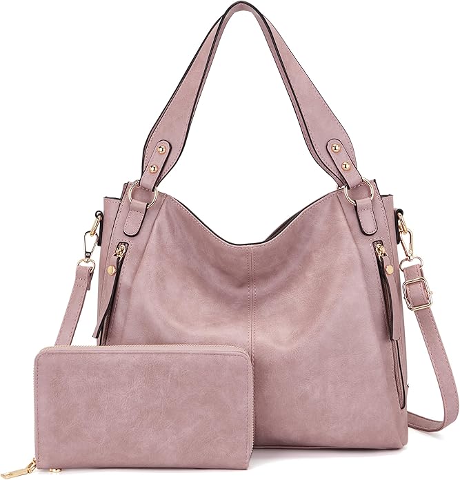 Women's Hobo Handbags Crossbody Bags Ladies Tote Shoulder Bags Purses and Wallet Set 2pcs