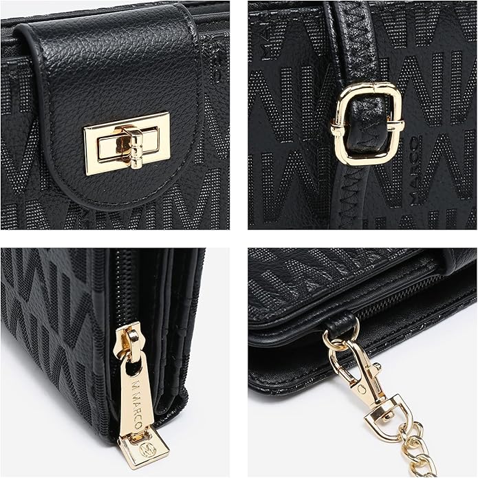 MKP COLLECTION Women Small Crossbody Shoulder Bag Zip Wallet Purse Handbags Clutch Credit Card Holder with Chain Strap