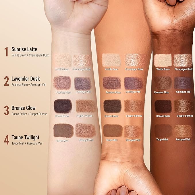 exmiloo Eyeshadow Stick - 2-in-1 Dual-Ended Cream Eye Shadow Stick - Shimmer &Matte Eye Shadow for Women Girls, Long-Lasting, Waterproof, Crease-Proof (Taupe Twilight)