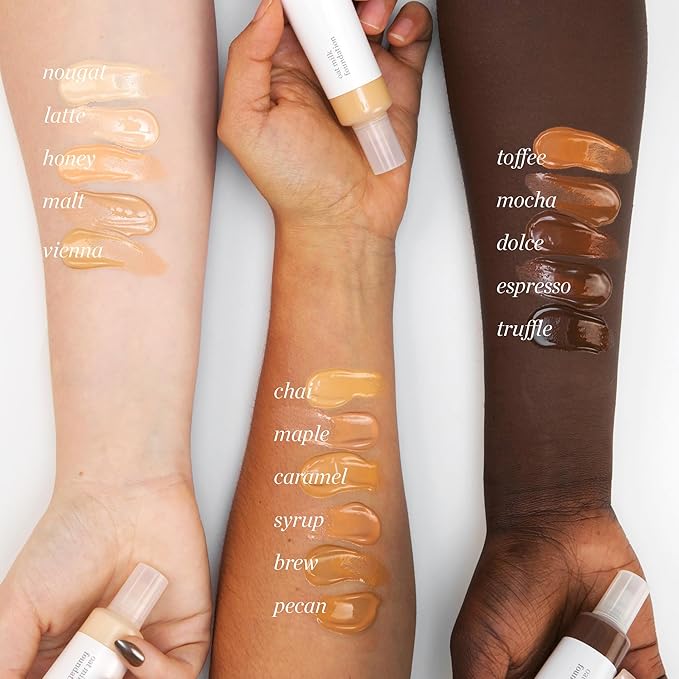 Ere Perez - Natural Oat Milk Liquid Foundation | Breathable, Buildable, Med-Full Coverage, Dewy | Peach Extract, Vitamin E | Vegan, Cruelty-Free, Clean Beauty (Syrup | Med-Tan Warm, 1 fl oz | 30 ml)