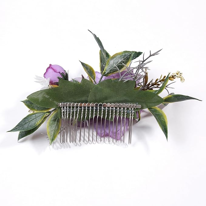 Flower Hair Clip for Women - Elegant Hair Accessory for Wedding, Party & Daily Wear (Purple)