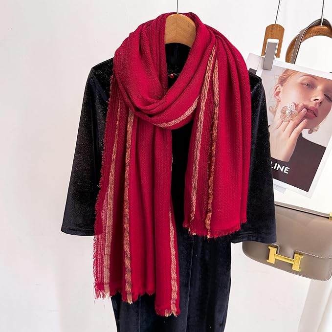WINCESS.YU Women Gradient Scarf Long Shawls and Wraps Fashion Plain Pashmina Formal Scarf