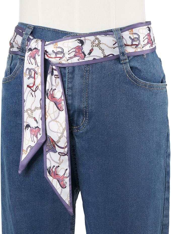 Solid Color Neck Scarf Purse Narrow Scarf Handbags Skinny Twill Hair Scarves Women Fashion Accessories Bag Charms