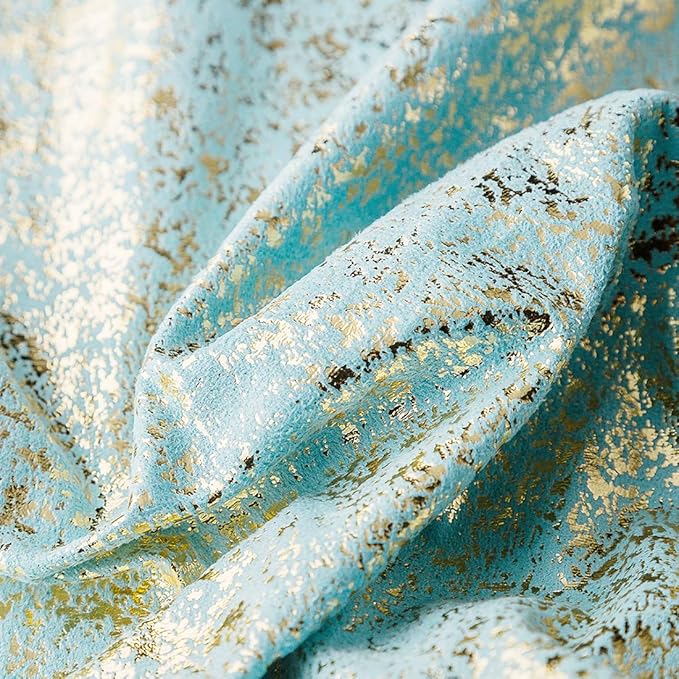 Xinrjojo Pack of 2, Shiny Cushion, Decorative Pillow Covers, Soft Square Throw Pillow Covers, Solid Color Cushion Covers, Pillow Cases for Sofa Bedroom Car 22 x 22 Inch (Bronzing- Lake Blue)