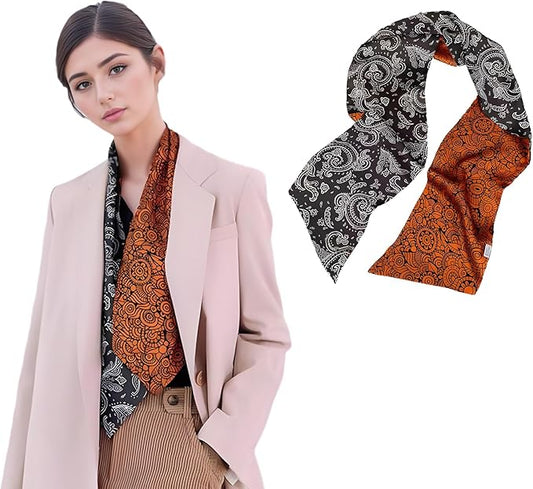 100% Mulberry Silk Ribbon Scarf for Hair Beach Head Wraps for Women Handbag accessories Necktie