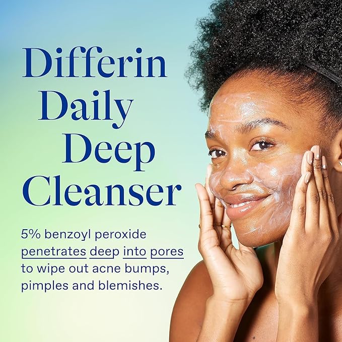 Differin Acne Skin Care Kit, Differin Gel Retinoid Acne Treatment for Face with 0.1% Adapalene & 5% Benzoyl Peroxide Face Wash & Body Wash, Designed for Pimple and Acne Prone Skin (Pack of 10)