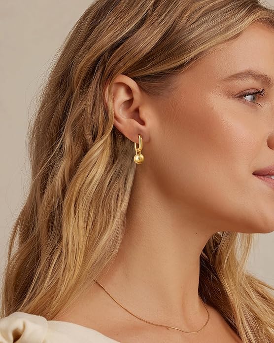 CHESKY Christmas Gifts Pearl Earrings for Women, Dainty 14K Gold Plated/Silver Plated Drop Quality Handpicked AAA+ Freshwater Cultured Round Pearls Dangle Earrings Wedding Jewelry for Women Gifts