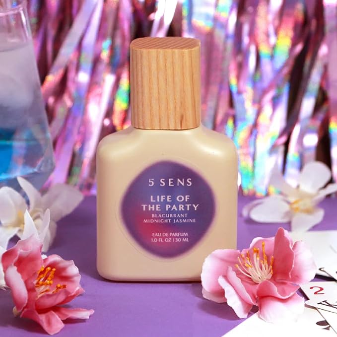 5 SENS Life of the Party Eau de Parfum (30 mL) - Clean, Long-Lasting Fine Fragrance - Fruity Floral with Blackcurrant, Peach Blossom, Saffron, Jasmine, Ambrox - Vegan, Cruelty-Free