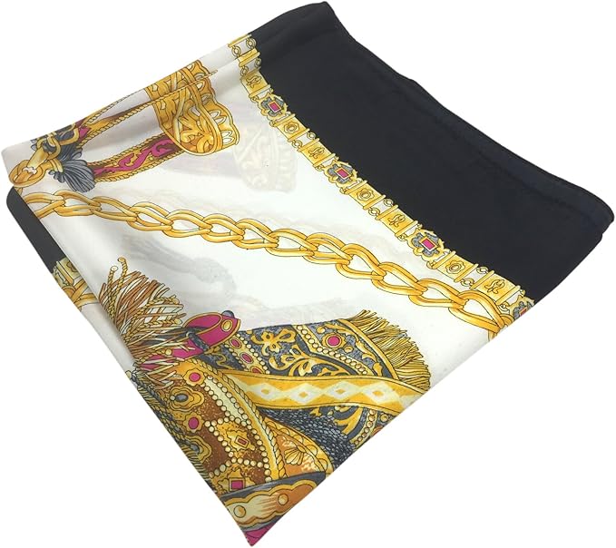 YOUR SMILE Silk Like Scarf Women's Fashion Pattern Large Square Satin Headscarf Headdress
