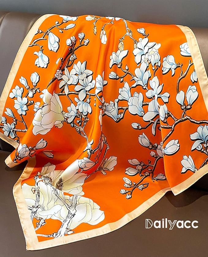 Dailyacc Hair Bandanas Scarf For Women Lightweight Fashion Neck Silk Satin Head Scarves For Sleeping Handbags Scarf